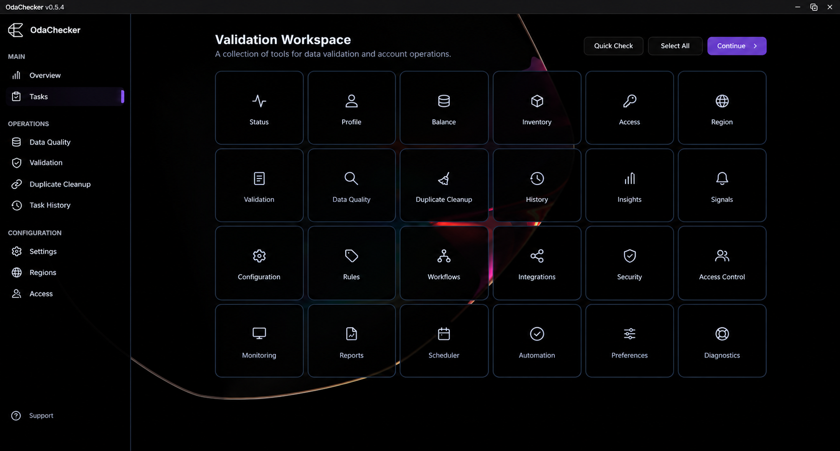 Обезличенный интерфейс OdaChecker