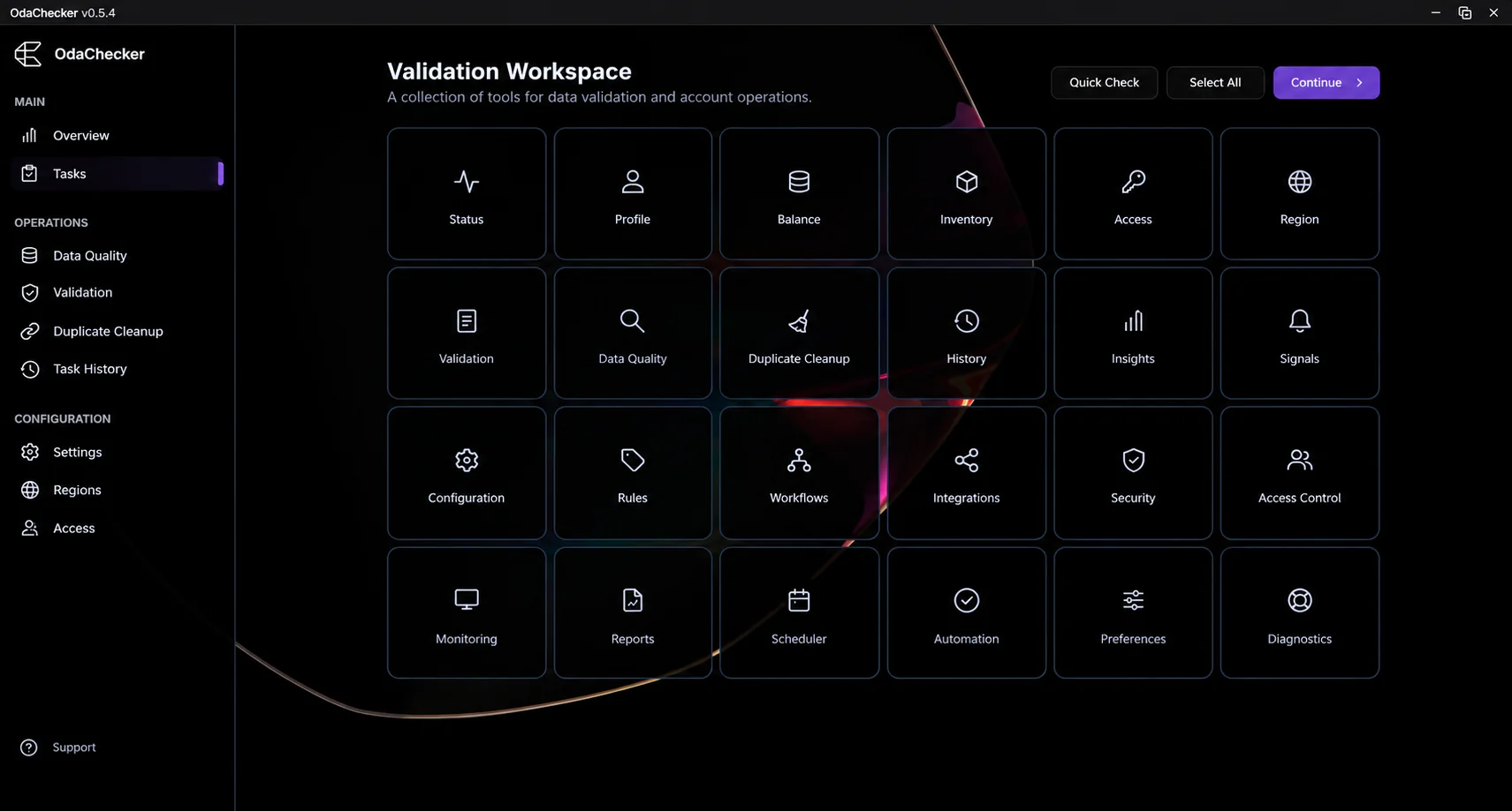 Anonymized OdaChecker interface